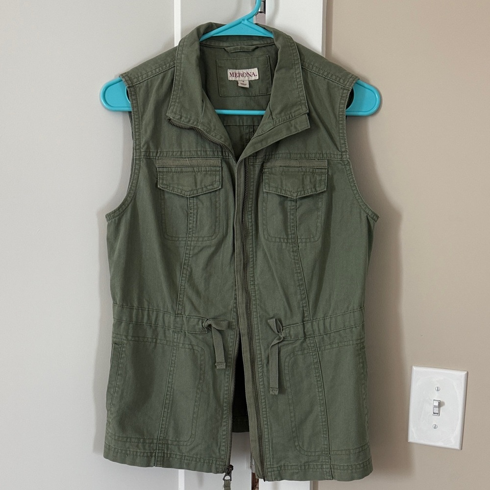Merona Women's Olive Green Army Vest